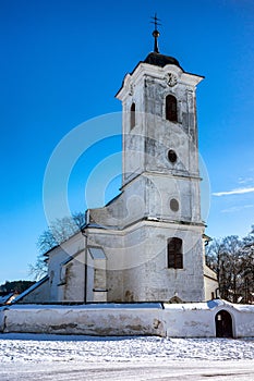 Gothic catholic church in village Hybe, Slovakia