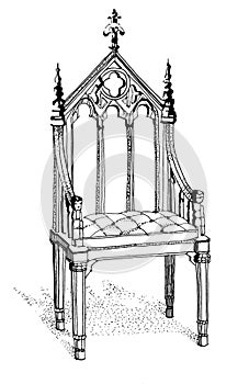 Gothic chair hand drawn