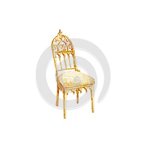 Gothic chair on white background.