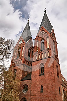 Gothic church with belfries