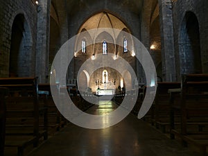 Gothic church interior figueres spain