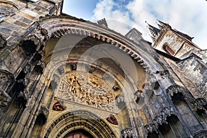 Gothic Church of Our Lady before Tyn, Old Town square, Prague, Czech Republic, sunny day