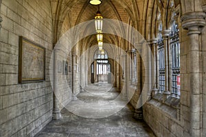 Gothic church passageway photo