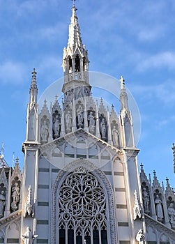 Gothic church Sacred Heart of suffrage to Rome in Italy.