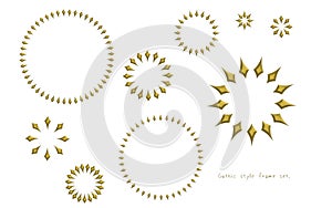 Gothic circle frame set. Diamond shaped circle frame set