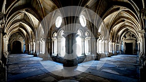 Gothic Cloister Courtyard