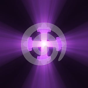 Gothic Cross symbol light flare