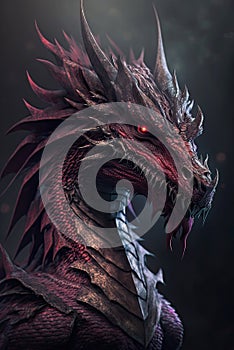 Gothic dark illustration of a black dragon.