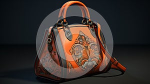 Gothic Dark Orange Handbag - Photorealistic 3d Renderings