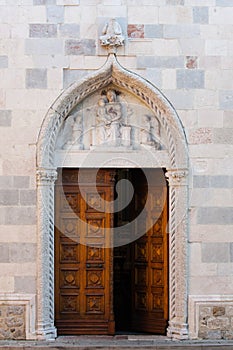 Gothic door of Santa Maria, San Daniele