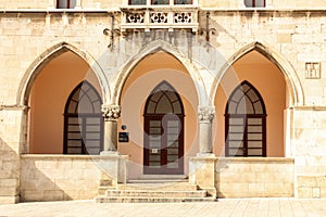 Gothic Entrance. City hall at Peoples square . Split. Croatia photo