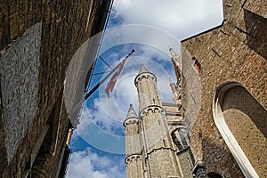 Gothic facade of the Church of Our Lady, Bruges, Belgium 2