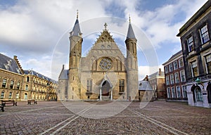Gothic facade of Ridderzaal in Binnenhof, Hague photo