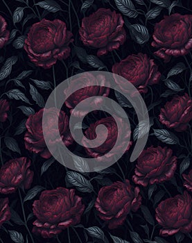 Gothic flowers pattern