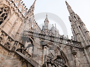 Gothic Flying Buttresses of Milan Cathedral
