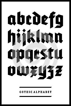 Gothic font alphabet type