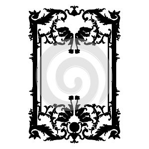 Gothic Frame Silhouette Vector. Illustration Isolated On White Background. A Vector Illustration.