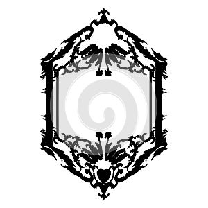 Gothic Frame Silhouette Vector. Illustration Isolated On White Background. A Vector Illustration.