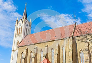 Gothic Franciscan Parish Church in Kezsthely, Hungary. Built in 1390 and renovated in 19th century in Baroque style, giving it an