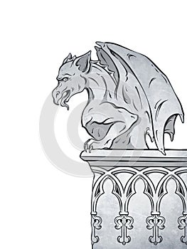 Gothic gargoyle hand drawn design element vector illustration