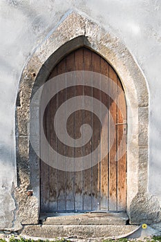 Gothic gate of the Church of Saint Cross, Devin, Bratislava, Slovakia