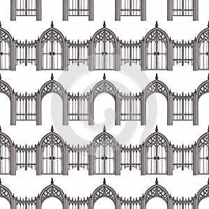 Gothic Gate Pattern Seamless Design