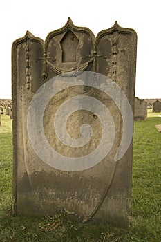 Gothic grave stone at whitby