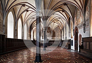 Gothic hall of the castle in Malbork. photo
