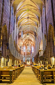 Gothic interior church- St.Lawrence church- Nuremberg- Germany