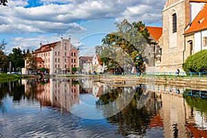 Gothic landmarks of Ceske Budejovice. Czechia