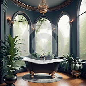 Gothic living room. Generative AI