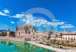 Gothic medieval cathedral of Palma de Mallorca in Spain