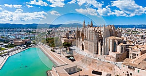 Gothic medieval cathedral of Palma de Mallorca in Spain