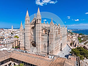 Gothic medieval cathedral of Palma de Mallorca in Spain