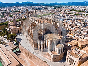 Gothic medieval cathedral of Palma de Mallorca in Spain