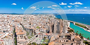 Gothic medieval cathedral of Palma de Mallorca in Spain