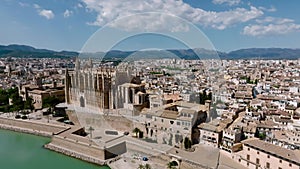 Gothic medieval cathedral of Palma de Mallorca in Spain