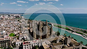 Gothic medieval cathedral of Palma de Mallorca in Spain