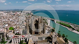 Gothic medieval cathedral of Palma de Mallorca in Spain