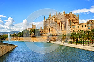 Gothic medieval cathedral of Palma de Mallorca, Spain