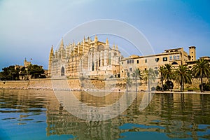 Gothic medieval cathedral of Palme de Mallorca, an important cultural monument photo