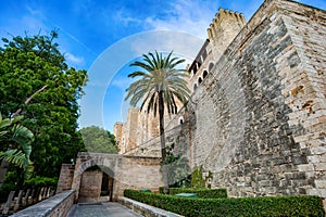 Gothic medieval Royal Palace of La Almudaina. Palma de Mallorca. Balearic Islands Spain