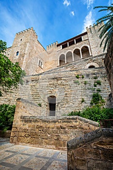 Gothic medieval Royal Palace of La Almudaina. Palma de Mallorca. Balearic Islands Spain