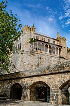 Gothic medieval Royal Palace of La Almudaina. Palma de Mallorca. Balearic Islands Spain