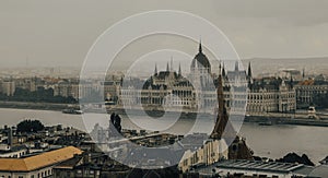 Gothic old building of the Hungarian parliament, Budapest