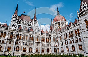 Gothic old building of the Hungarian parliament, Budapest