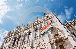 Gothic old building of the Hungarian parliament, Budapest