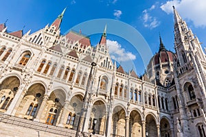 Gothic old building of the Hungarian parliament, Budapest