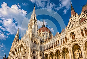 Gothic old building of the Hungarian parliament, Budapest