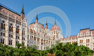 Gothic old building of the Hungarian parliament, Budapest